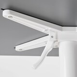 thumbnail of Set van zwarte laminaat terrastafel en 2 grijze fauteuils