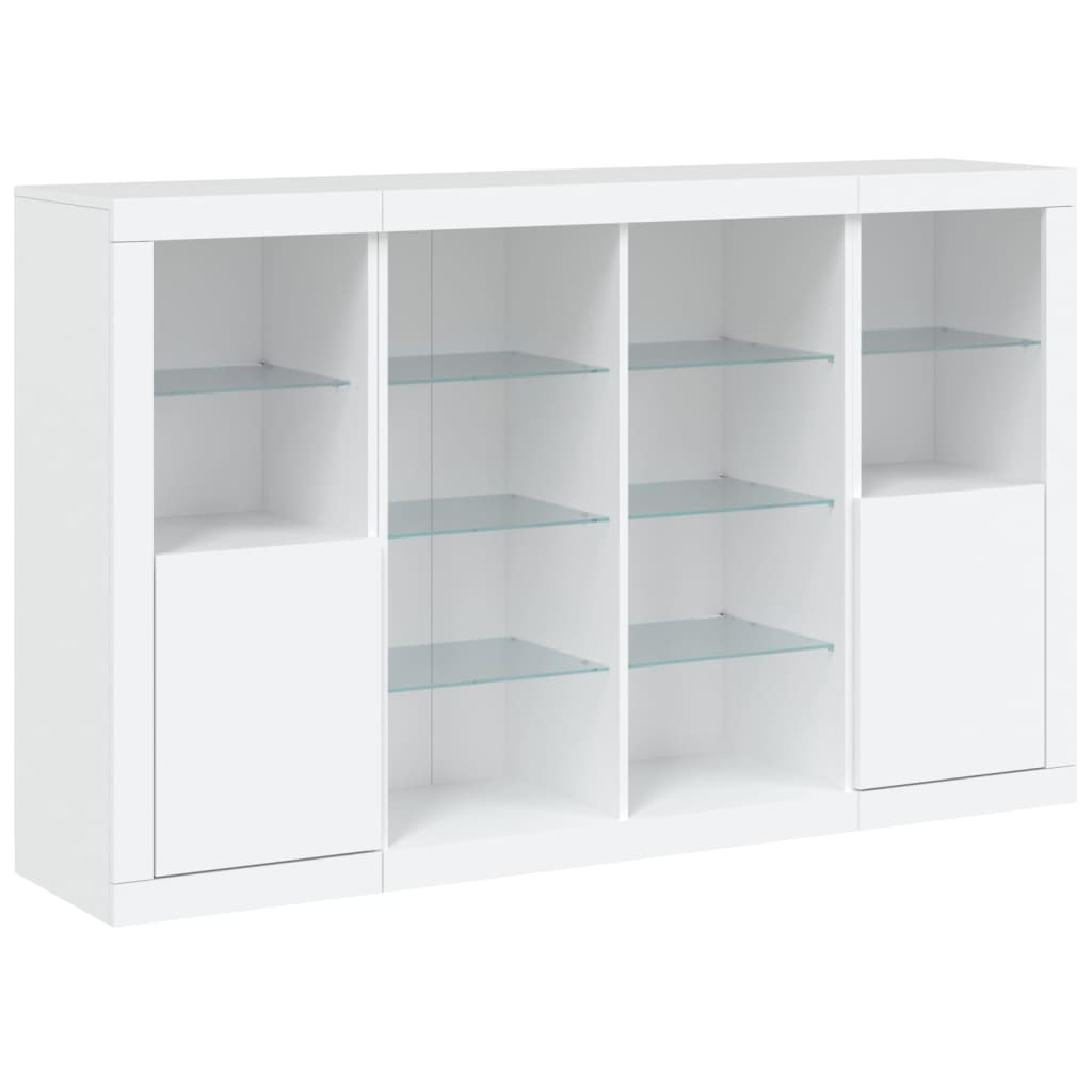 Helloshop26 - Buffet Sideboard Kommode Kleiderschrank Aufbewahrungsmöbel Organizer für Küche Wohnzimmer Lounge mit LED-Beleuchtung 02_0037197