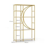 thumbnail of COSTWAY Estantería geométrica, estantería de oficina con estantes abiertos de madera y estructura metálica