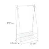 thumbnail of Relaxdays Kleiderständer mit Schuhablage SANDRA, Metall Garderobenständer mit Kleiderstange, HBT: 162x90x40 cm, weißgrau