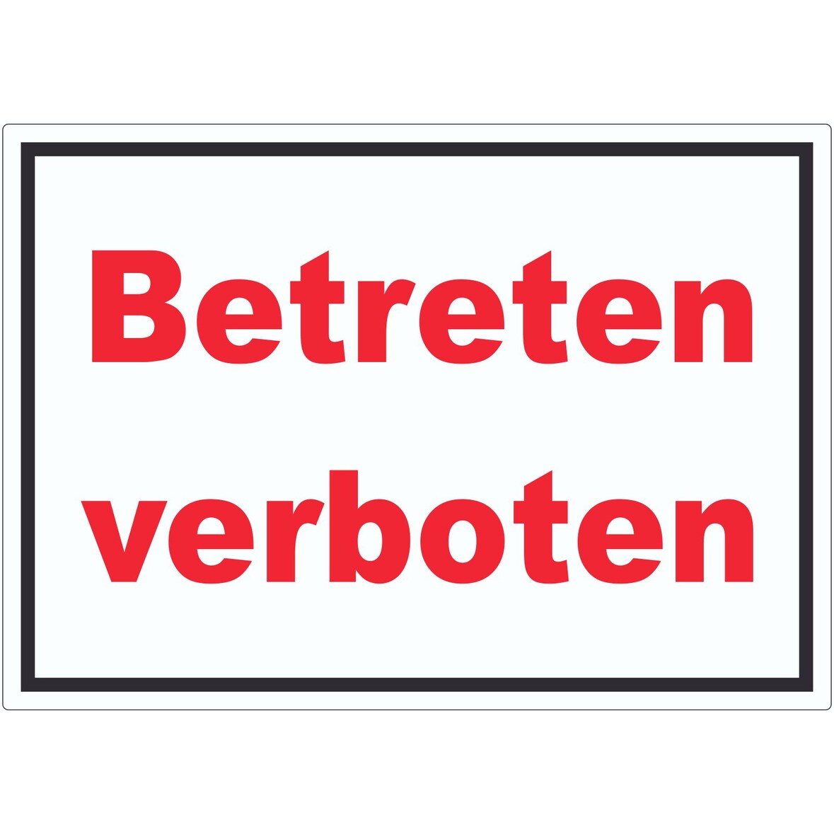 Betreten verboten Schild rot-weiß-schwarz A4 Rückseite selbstklebend