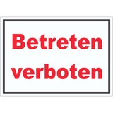 thumbnail of Betreten verboten Schild rot-weiß-schwarz A4 Rückseite selbstklebend