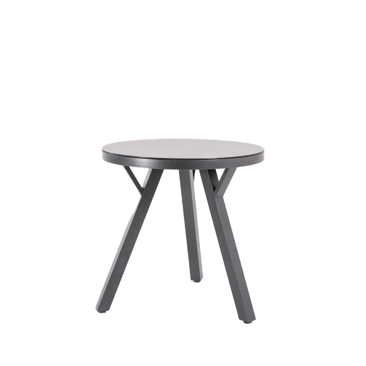 Mesa de exterior, Redonda, Alumínio, Cor Antracite, Mesa: 70 cm de diâmetro