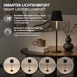 thumbnail of ML-Design LED Tischlampe kabellos Schwarz Ø10x36cm, Akku Nachttischlampe mit Touch, 4 Stufen dimmbar, Warmweißes Licht, USB-C Ladefunktion, Metall