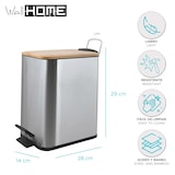 thumbnail of WellHome - Cubo de basura con pedal de 5L en color Plateado 14x28x29cm - ERIK