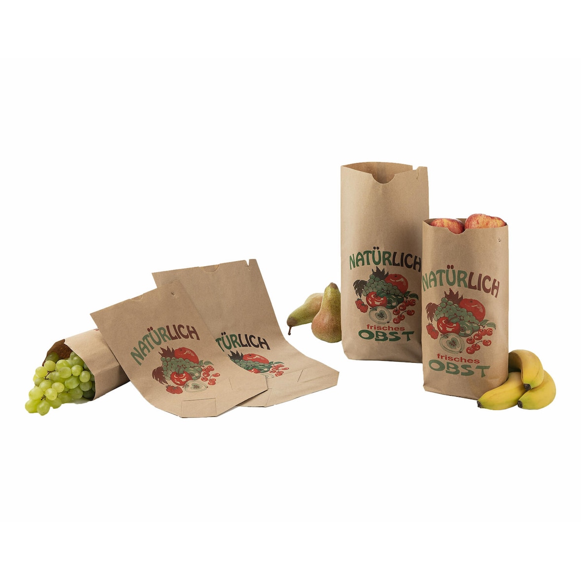 1000x Obstbodenbeutel aus Natronpapier 'Natürlich' 190x290mm  60gr. 1,5 KG