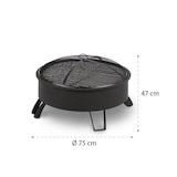 thumbnail of Oreos 2-in-1-Feuerschale Ø75cm Funkenschutz Ø68cm Grill Stahl schwarz Schwarz
