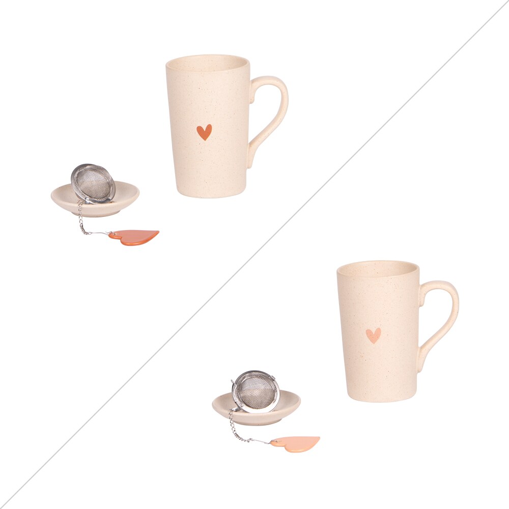 Coffret à thé Sangam 40 cl -  40.00 cl Crème / Ivoire Rond Porcelaine Table Passion 12.00x8.00 cm