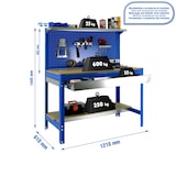 thumbnail of SimonRack Banco de Trabajo Taller, 1210x610 mm, Panel Perforado y Cajón, Capacidad Carga 600 kg, Azul - BT-3
