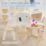 thumbnail of Joyz 3in1 Spieltisch Braun mit 2 Tafeln & Hocker, LCD-/Magnettafel, Maltisch Kinder Staffelei Aktivitätstisch