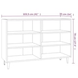 thumbnail of Helloshop26 - Buffet Sideboard Kommode Kleiderschrank Aufbewahrungsmöbel Organizer für Küche Wohnzimmer Lounge 103,5 x 35 x 70 cm 02_0030851