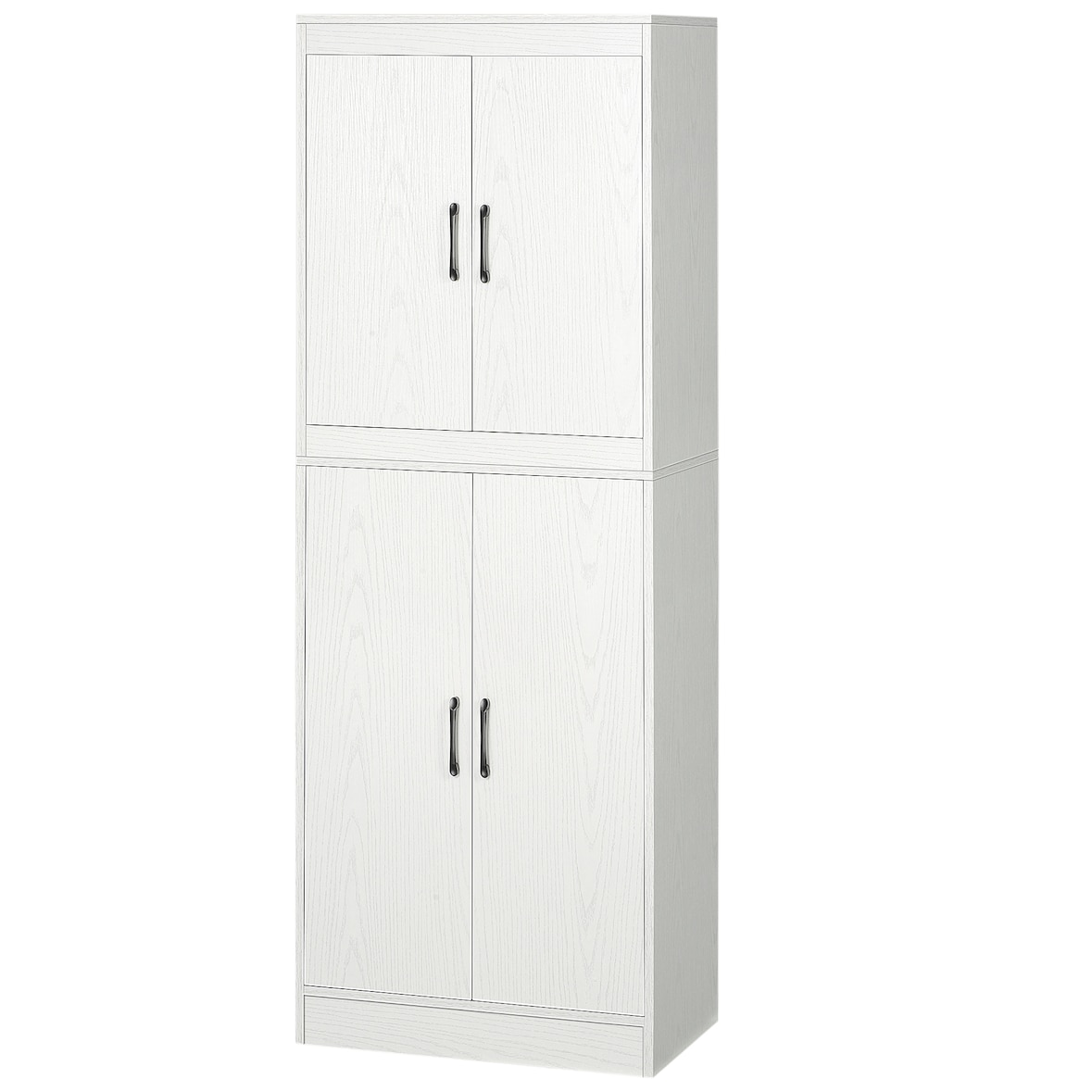 HOMCOM aparador alacena de cocina mueble auxiliar con 4 puertas y 5 estantes abiertos para comedor salón estilo moderno antivuelco 60x36x168 cm blanco