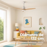 thumbnail of Ventilador de Techo EVVO V540 Wood – 132 cm, LED 18W 3 Tonos, 6 Velocidades, Temporizador 8h, Modo Invierno/Verano