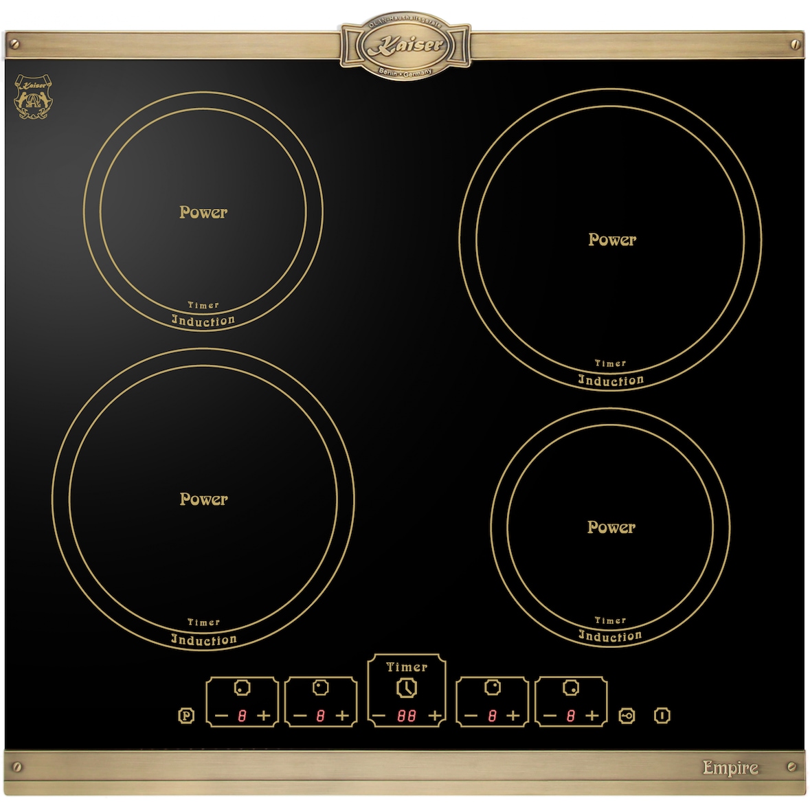 Kaiser KCT 6195 Em Induktionskochfeld 60cm, Autark, Kochfeld 4xQickHeat Kochzonen, Schwarz