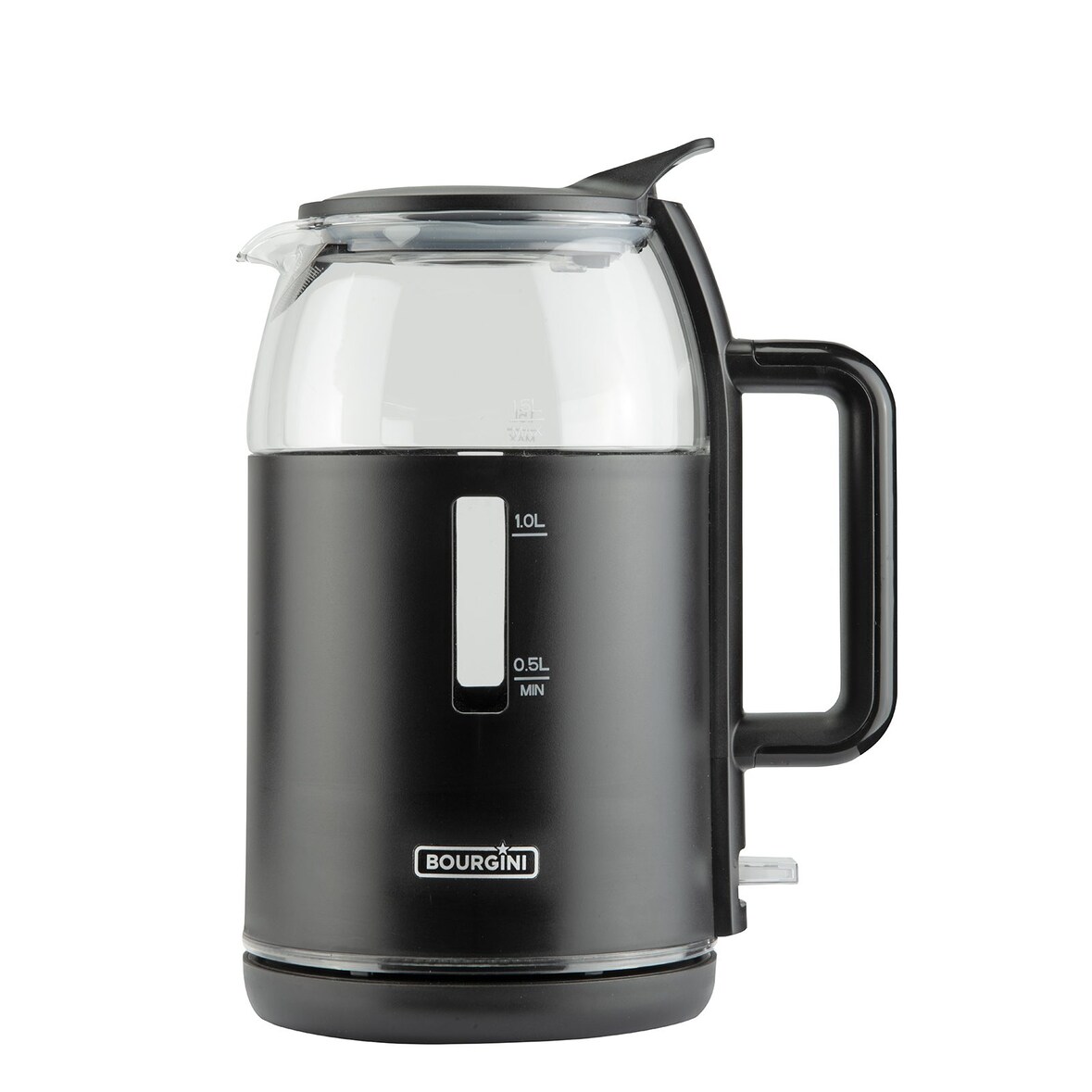 Hervidor de agua digital Bourgini 2000W Negro mate y cristal de 1,5L con ventana