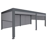 thumbnail of Pergola en aluminium HWC-L41 avec 6x parois latérales, pavillon à lamelles, structure métallique stable de 8cm 3x6m ~ anthracite