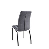 thumbnail of Möbilia Esszimmerstuhl 2er-Set | Bezug Stoff | Beine Stahl | B 58,5 x T 42 x H 103 cm | hellgrau-schwarz | 18020004 | Serie STUHL