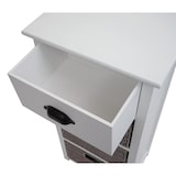 thumbnail of Kommode HWC-K84 mit Körben, Schrank Schubladenschrank, Holz 83x40x29cm ~ weiß, Körbe grau