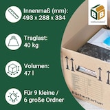 thumbnail of 90 x Bücherkarton Profi 40 kg Traglast stabiler Umzugskarton Bücherkiste Umzug 2-wellige Movebox BB-Verpackungen