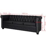 thumbnail of vidaXL Chesterfield Sofa 2-Sitzer und 3-Sitzer Kunstleder Schwarz