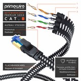 thumbnail of Primewire Flachbandpatchkabel CAT 8 mit Baumwollummantelung - Gigabit Ethernet LAN Kabel - 40 Gbit/s - S/FTP PIMF Schirmung - Netzwerkkabel - 0,5m