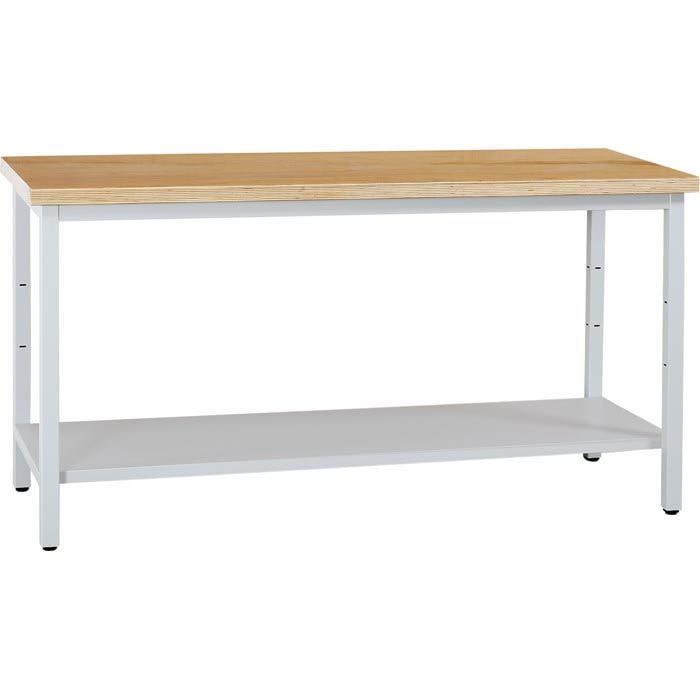 PROREGAL Werkbank CRICKET mit Ablageboden | HxBxT 84x120x60cm | Traglast 150kg | Grau-Buche