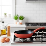 thumbnail of G-SOLA 3 frigideiras Rainbow Red 18/22/26 cm, alumínio forjado, antiaderente Xylan, pega soft touch, p/ indução/lava-louças.