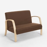 thumbnail of Divano divanetto legno e tessuto per salotto sale d'aspetto e studio design Esbjerg - Marrone-SR1016M