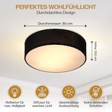 thumbnail of Monzana Deckenlampe Stoff 30 cm Schwarz 1-flammig E27 Deckenleuchte Wohnzimmer Schlafzimmer Stoffdeckenlampe