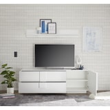 thumbnail of Meuble TV moderne 1 porte/2 tiroirs blanc laqué brillant Uranus