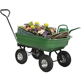 thumbnail of Chariot de jardin à Benne basculante Charge 200kg 75L - Chariot de Transport 4 roues Bois, Terre, Mobilier de Jardin Plage KZ