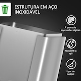 thumbnail of Cubo de basura de cocina con 2 compartimentos 2x15L papelera de cocina de acero inoxidable con pedales tapas de cierre suave y cubo extraíble plata
