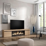 thumbnail of Wohnzimmer-TV-Schrank, Großzügiger Stauraum, 210, Für TV-Geräte bis 80“, Elektrokamin XXL, Moderner Stil, Eiche _ 414_21