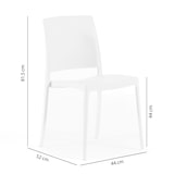 thumbnail of Set van 6 stapelbare stoelen van polypropyleen met glasvezel, voor tuin of binnengebruik, waterafstotend en duurzaam, modern design – MARIA – Wit
