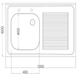thumbnail of Holmes Komplett Montierte Edelstahl-Spüle Links Abtropffläche Rechts 1000Mm