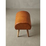 thumbnail of Sitzhocker Echtleder / Massivholz 45 x 53 x 40 cm Moderner Lederhocker, Kleiner Holzhocker Gepolstert, Turnbock Hocker mit