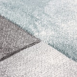 thumbnail of Carpetsale24 Teppich 200x290 cm – Kurzflor Konturenschnitt in Blau Grau Weiß – Kariertes Design, Extra Weich, für Wohnzimmer, Esszimmer