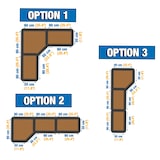 thumbnail of Maderclick Hoekhoekplankenpakket 5 planken + 2 Maderclick 5 planken. Blauw/oranje/houtkleur 1800x1800x300 mm