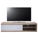 thumbnail of TV-Rack HWC-L33, TV-Board Fernsehtisch Lowboard TV-Schrank Kommode, Holz 43x180x41cm Staufach, Eiche-Optik, weiß
