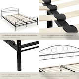 thumbnail of tectake Lit design romantique avec sommier  Noir/Noir