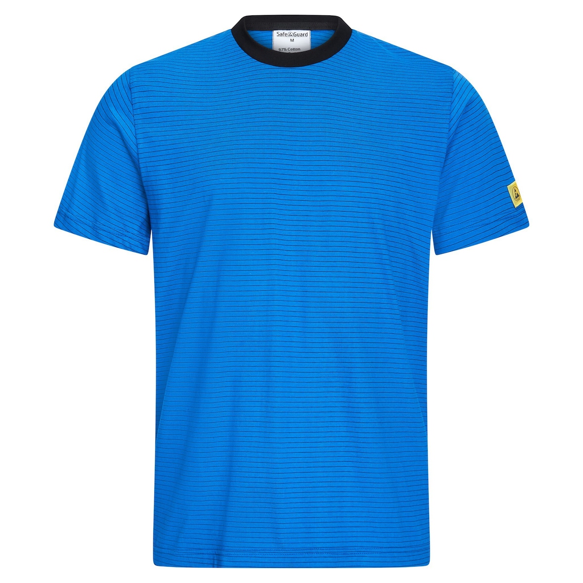 ESD-T-Shirt mit schwarzem Kragen, rundhals, 150g/m², royalblau, S