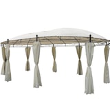 thumbnail of Pavillon Stahl pulverbeschichtet oval 5,3 x 3,5 m Dach und Seitenteile beige : Beige