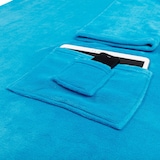 thumbnail of LUMALAND Kuscheldecke - 170 x 200 cm - 50 cm Fußtasche - Sofadecke & Tagesdecke - Himmelblau