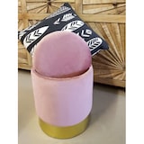 thumbnail of Samthocker Ø 31 H 38 cm Velour Hocker mit Stauraum u. Deckel - Deko Hocker Samt Pouf : zartlila