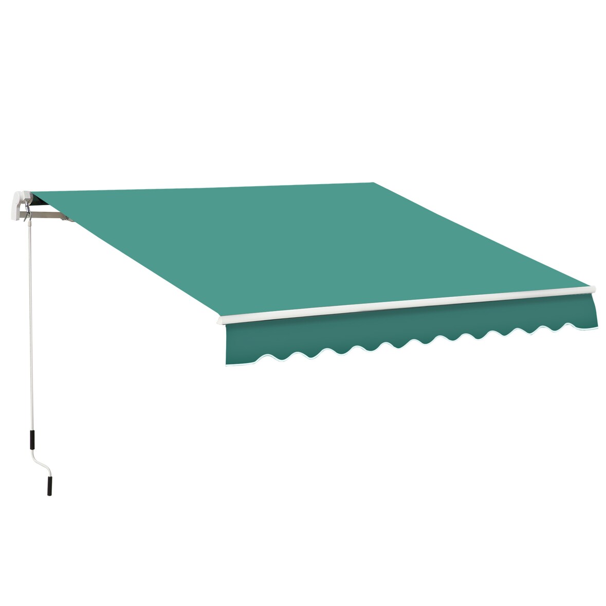 Outsunny toldo manual retráctil 295x245 cm toldo exterior terraza enrollable con manivela de metal protección UV toldo enrollable para balcón verde