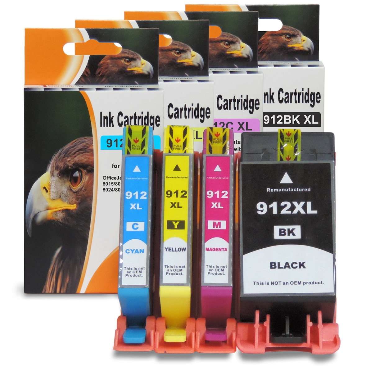 D&C HP 912XL Tintenpatronen Set kompatibel mit HP OfficeJet Pro 8010 - 4er Pack