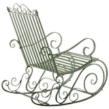 thumbnail of Lot de 2 Fauteuils à bascule d'extérieur Smilla en fer forgé Vert antique