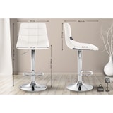 thumbnail of Banco de bar Jerry em imitação de pele branco/cromo