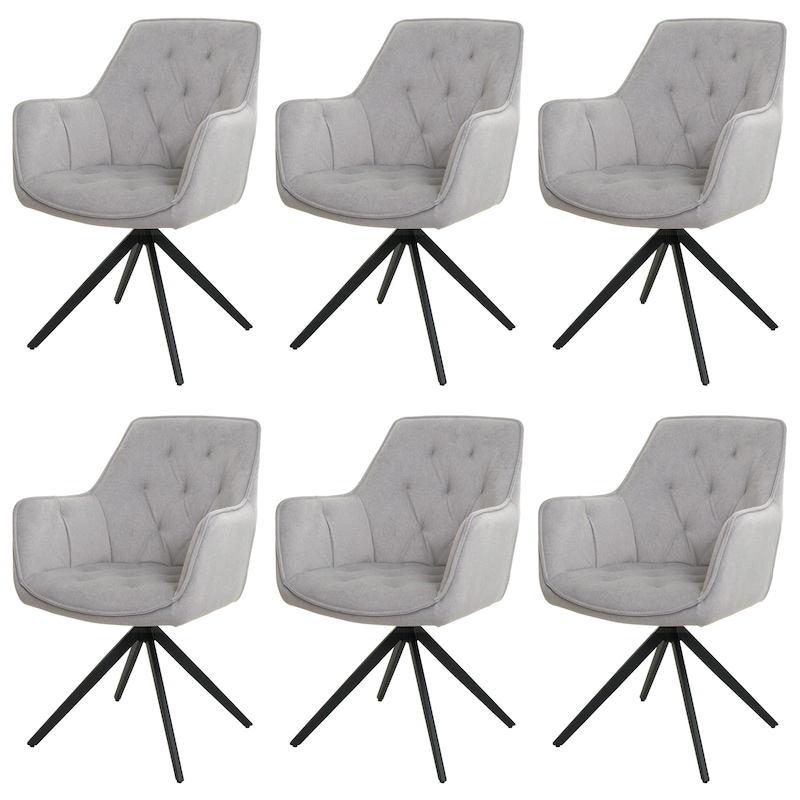 Set Di 6 Sedie Da Pranzo In Lino, Sedia Da Camera Da Letto Con Gambe In Rovere Pomello Battente Cromato E Finiture A Chiodo Sedia Da Cucina Soggiorno Salotto Tempo Libero Beige Set Di 6 82833898