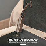 thumbnail of HOMCOM banco de almacenamiento puff de almacenaje taburete tapizado en lino con tapa abatible para salón entrada dormitorio carga 120 kg 125x49x41,5cm